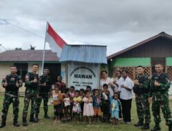 Satgas Pamtas Statis RI-PNG Yonif 111/KB Berikan Bantuan Tenaga Pendidik Untuk Sekolah Terpencil Perbatasan Papua Selatan