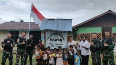 Satgas Pamtas Statis RI-PNG Yonif 111/KB Berikan Bantuan Tenaga Pendidik Untuk Sekolah Terpencil Perbatasan Papua Selatan